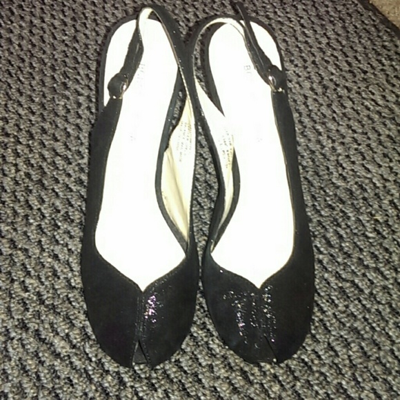 BCBG Max Azria Sparkle PeepToe Shiny Sling Heels - Picture 2 of 8